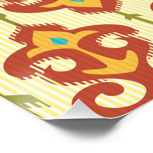 Poster Modèle de damas Ikat (Coin)