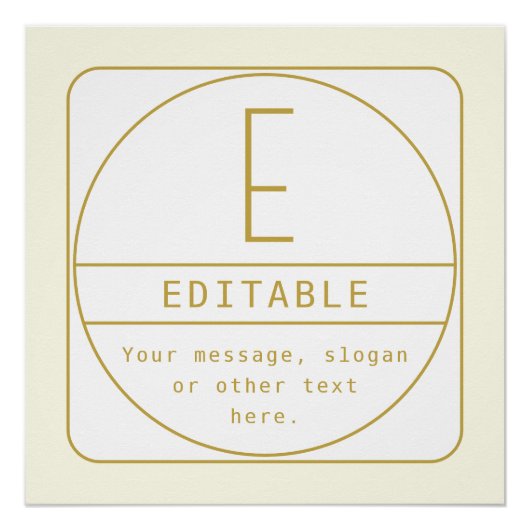 Poster Modèle de design rétro-moderne modifiable en or et (Devant)