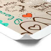 Poster Modèle de doodle de citations d'amour (Coin)