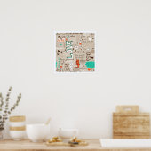 Poster Modèle de doodle de citations d'amour (Cuisine)