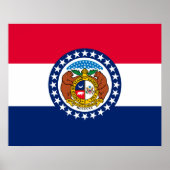 Poster Modèle de drapeau d'État du Missouri (Devant)