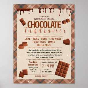 Poster Modèle de flyer de collecte de fonds en chocolat m