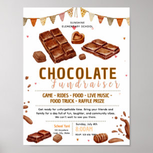 Poster Modèle de flyer de collecte de fonds en chocolat m