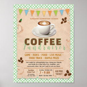 Poster Modèle de flyer de collecte de fonds pour café mod