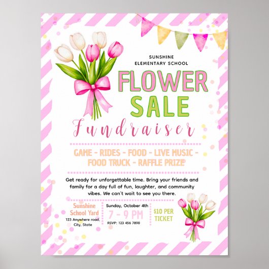 Poster Modèle de flyer de vente de fleurs modifiable pour (Devant)
