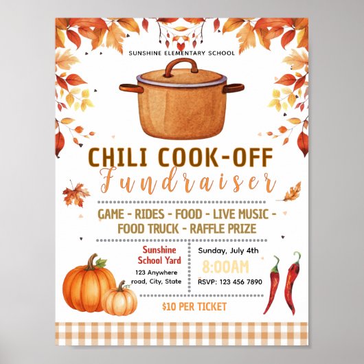 Poster Modèle de flyer modifiable de concours de chili en (Devant)