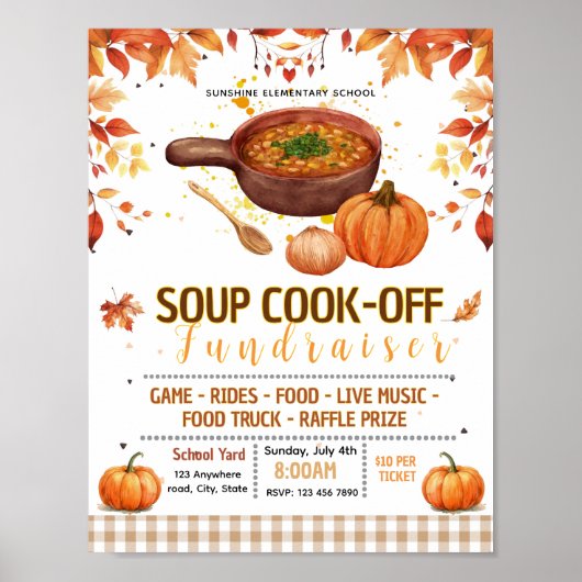 Poster Modèle de flyer modifiable de concours de soupe d' (Devant)