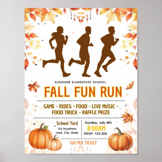 Poster Modèle de flyer modifiable de marathon d'automne d (Devant)