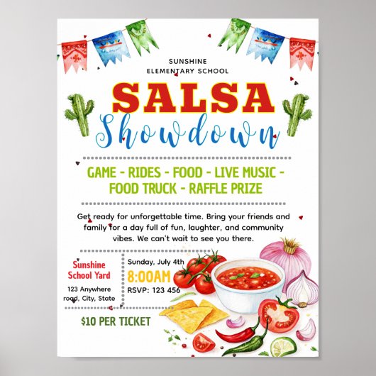 Poster Modèle de flyer modifiable pour concours de salsa (Devant)
