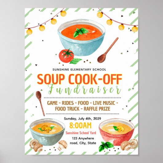 Poster Modèle de flyer modifiable pour concours de soupe (Devant)