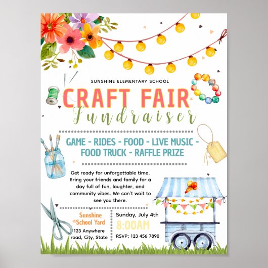 Poster Modèle de flyer modifiable pour foire artisanale d (Devant)