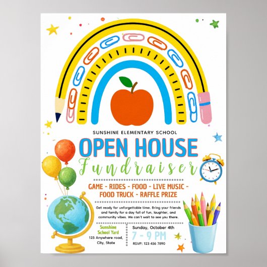 Poster Modèle de flyer modifiable pour la rentrée scolair (Devant)