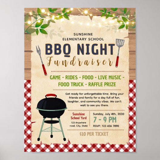 Poster Modèle de flyer modifiable pour un barbecue de col (Devant)