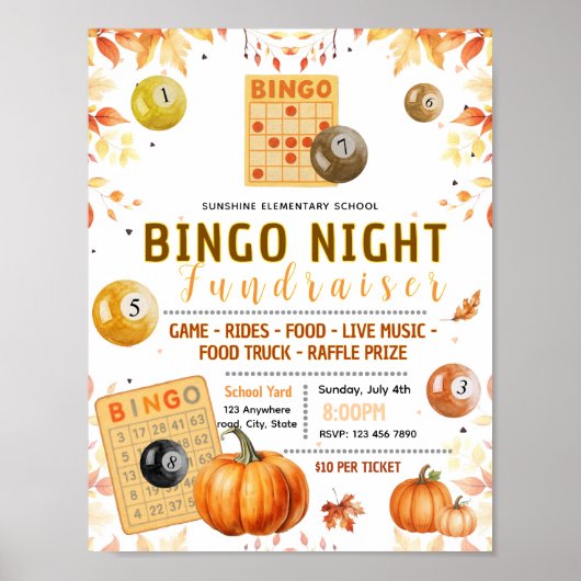 Poster Modèle de flyer modifiable pour un bingo de collec (Devant)