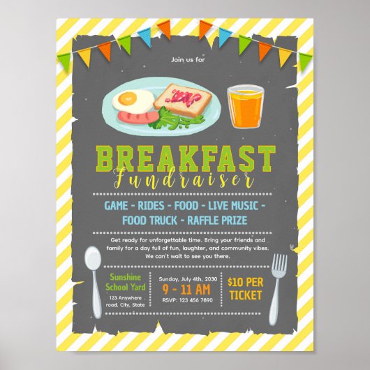 Poster Modèle de flyer modifiable pour un petit-déjeuner (Devant)
