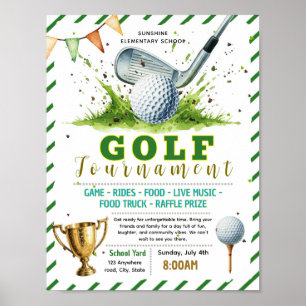 Poster Modèle de flyer modifiable pour un tournoi de golf