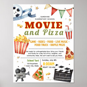 Poster Modèle de flyer modifiable pour une soirée cinéma