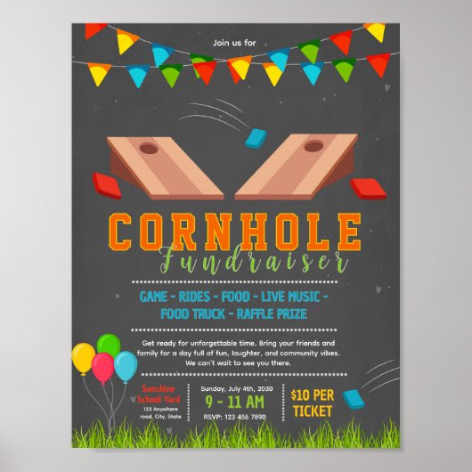 Poster Modèle de flyer modifiable pour une soirée de levé (Devant)
