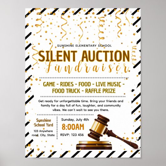 Poster Modèle de flyer modifiable pour une vente aux ench (Devant)