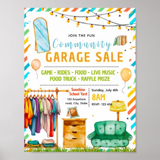Poster Modèle de flyer modifiable pour une vente de garag (Devant)