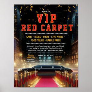 Poster Modèle de flyer tapis rouge limousine modifiable