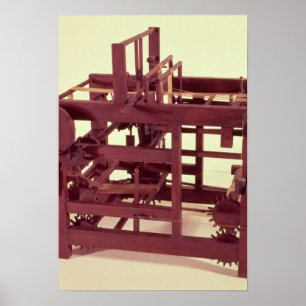 Poster Modèle de fonctionnement d'un métier à tisser