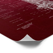 Poster Modèle de fusée Apollo Saturn V de la NASA (rouge) (Coin)