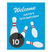 Poster Modèle de la fête d'anniversaire de Bowling (Devant)