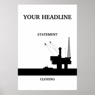 Poster Modèle de l'affiche pétrolière offshore