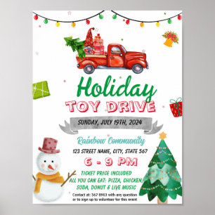 Poster Modèle de l'événement Christmas Holiday Toy Drive