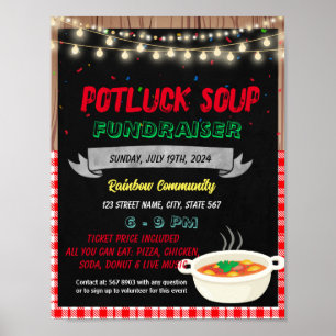 Poster Modèle de l'événement de collecte de fonds de soup