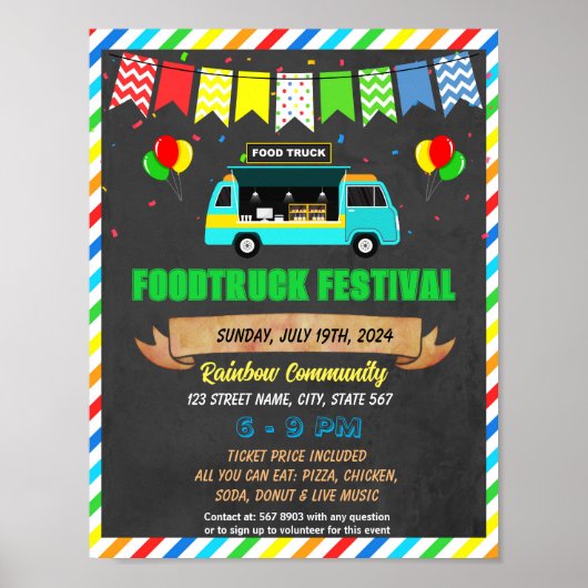 Poster Modèle de l'événement Food Truck (Devant)