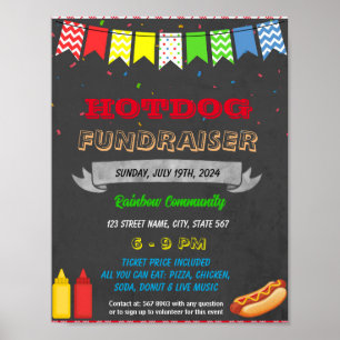 Poster Modèle de l'événement Hot dog Fundraiser