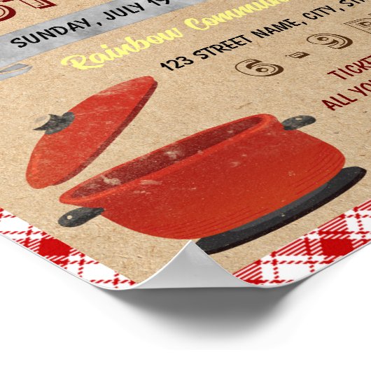 Poster Modèle de l'événement potluck communautaire (Coin)