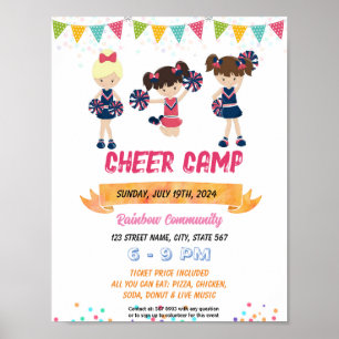 Poster Modèle de l'événement scolaire du camp Cheerleader