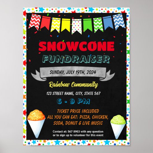 Poster Modèle de l'événement Snow cone (Devant)