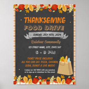 Poster Modèle de l'événement Thanksgiving Food Drive