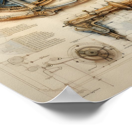 Poster Modèle de machine complexe (Coin)