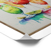 Poster Modèle de menu de boissons mariages modernes cockt (Coin)