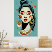 Poster Modèle de mode chinois (Cuisine)