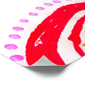 Poster Modèle de mode contemporain. Rouge Folklore Boho G (Coin)
