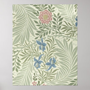 Poster Modèle de papier peint floral Larkspur de William