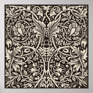 Poster Modèle de papier peint floral Narcisse William Mor
