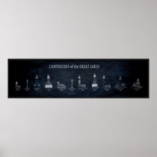 POSTER MODÈLE DE PHARES DE GREAT LAKES