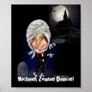 Poster Modèle de photo caricature de zombie amusant - cad