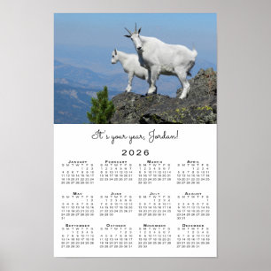 Poster Modèle de photo de chèvre inspirante Calendrier 20