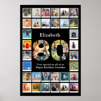 Poster Modèle de photo de famille pour le 80e anniversair