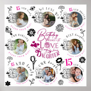 Poster Modèle de photo personnalisé pour l'anniversaire d