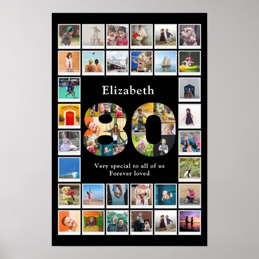 Poster Modèle de photo pour 80e anniversaire (Devant)