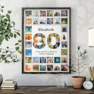 Poster Modèle de photo pour 80e anniversaire